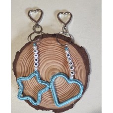 Portes-clés Coeur - Etoile Bleu ciel 