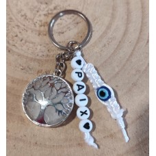 Porte-clés Arbre de Vie Cristal de roche 