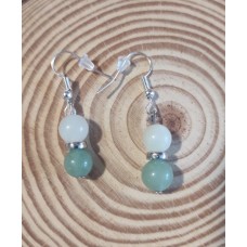 Boucles d'oreilles Jade de chine & Aventurine Boucles d'oreilles Jade de chine & Aventurine