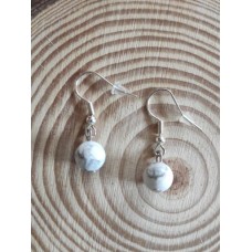 Boucles d'oreilles Howlite Boucles d'oreilles Howlite