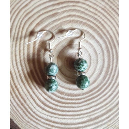 Boucles D'oreilles En Pierre Jade 8mm - Marque OxcmoBijoux - Neuf Avec étiquettes