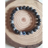 Bracelet Obsidienne mouchetée - Pierre de Lave -