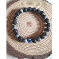 Bracelet Obsidienne mouchetée - Pierre de Lave -