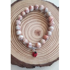 Bracelet  Quartzite rouge veiné